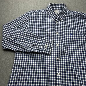 Brooks Brothers Regent Fit Button Down Shirt Blue Gingham Men's XL Long Sleeve